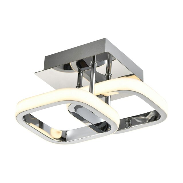 Rackhams Contemporary Compact Double Head LED Chrome Ceiling Light Fitting - image 1