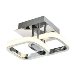 Rackhams Contemporary Compact Double Head LED Chrome Ceiling Light Fitting