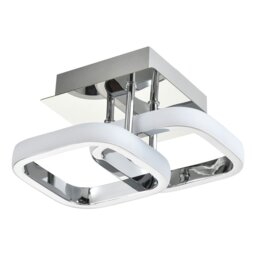 Rackhams Contemporary Compact Double Head LED Chrome Ceiling Light Fitting - thumbnail 2