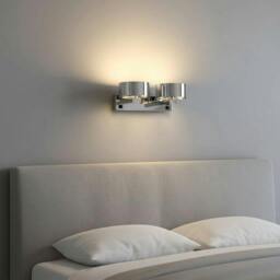 Rackhams 12 Watt LED Chrome Wall Mounted Over Bed Reading Light