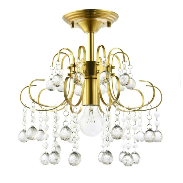 Rackhams Waterfall Satin Gold Ceiling Light Fitting with Clear Acrylic Spheres - image 1