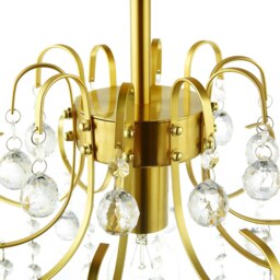 Rackhams Waterfall Satin Gold Ceiling Light Fitting with Clear Acrylic Spheres - thumbnail 4