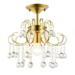 Rackhams Waterfall Satin Gold Ceiling Light Fitting with Clear Acrylic Spheres - thumbnail 2