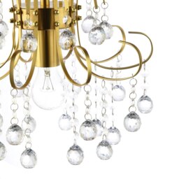 Rackhams Waterfall Satin Gold Ceiling Light Fitting with Clear Acrylic Spheres - thumbnail 3