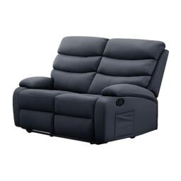 Rackhams 2 Seater Manual Recliner Sofa, Dark Grey - PU Leather - 133 - Dark Grey - thumbnail 6