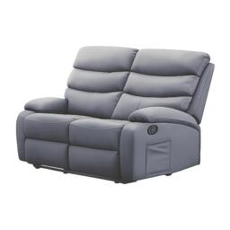 Rackhams 2 Seater Manual Recliner Sofa, Dark Grey - PU Leather - 133 - Dark Grey - thumbnail 2