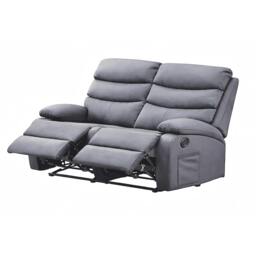 Rackhams 2 Seater Manual Recliner Sofa, Dark Grey - PU Leather - 133 - Dark Grey - thumbnail 3