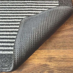 Rackhams Washable Striped Dark Grey Mat and Runner - 67X200 cm - thumbnail 6