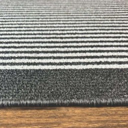 Rackhams Washable Striped Dark Grey Mat and Runner - 67X200 cm - thumbnail 2