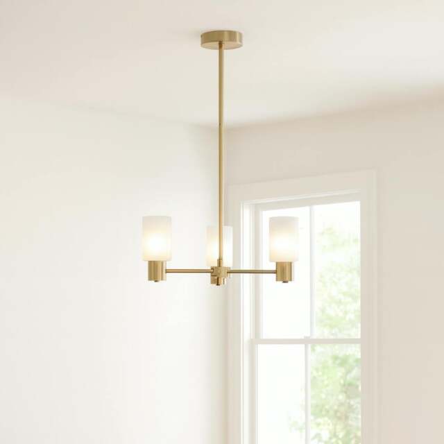 Rackhams Maya 3-Light Antique Brass Semi-Flush Ceiling Light - image 1