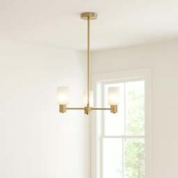 Rackhams Maya 3-Light Antique Brass Semi-Flush Ceiling Light - thumbnail 1