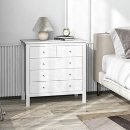 Rackhams Modern Chest Of Drawers, 5 Drawer Unit Storage Chest for Bedroom - white - 5 - thumbnail 1