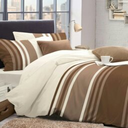 Rackhams Tonal Printed Cotton Blend Duvet Cover and Pillowcase Set - Brown - King - thumbnail 5