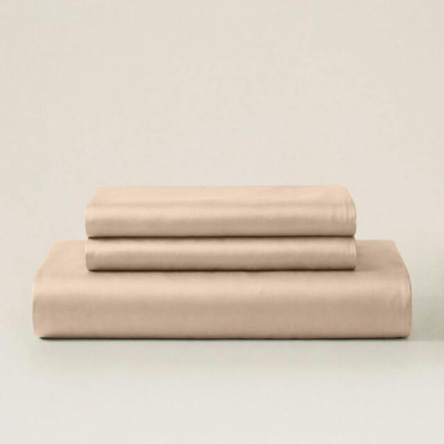 Rackhams Sateen Duvet Cover Set - Beige - Double - Standard - image 1