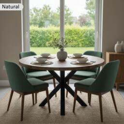 Rackhams Premium Solid Oak Round Dining Table - 90cm - thumbnail 3