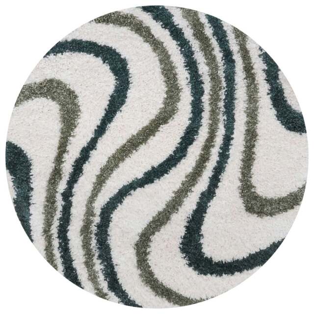 Rackhams Moodi Shaggy Green Rippletide Rug - Ø 120 cm - image 1
