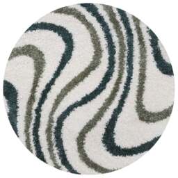 Rackhams Moodi Shaggy Green Rippletide Rug - Ø 120 cm - thumbnail 1