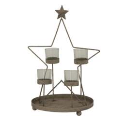 Rackhams Outline Star Candle Holder - Antique Bronze - Antique Bronze - 38cm x 22cm x 28cm - 100% Mixed - thumbnail 2