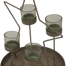 Rackhams Outline Star Candle Holder - Antique Bronze - Antique Bronze - 38cm x 22cm x 28cm - 100% Mixed - thumbnail 3