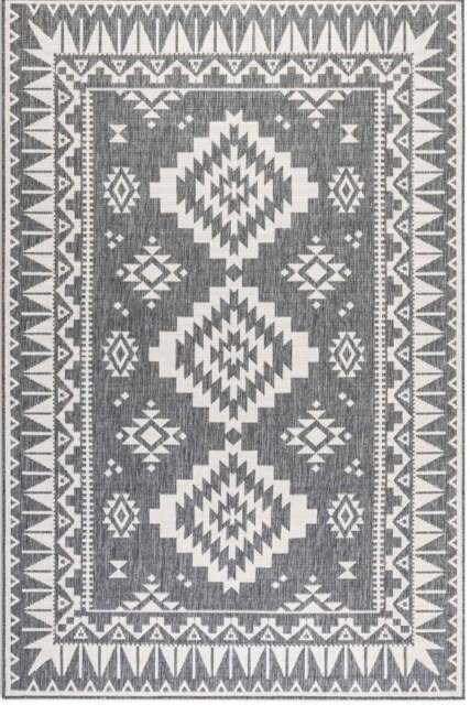Rackhams Dynamic Indoor & Outdoor Reversible Grey Rug - 200X290 cm - image 1