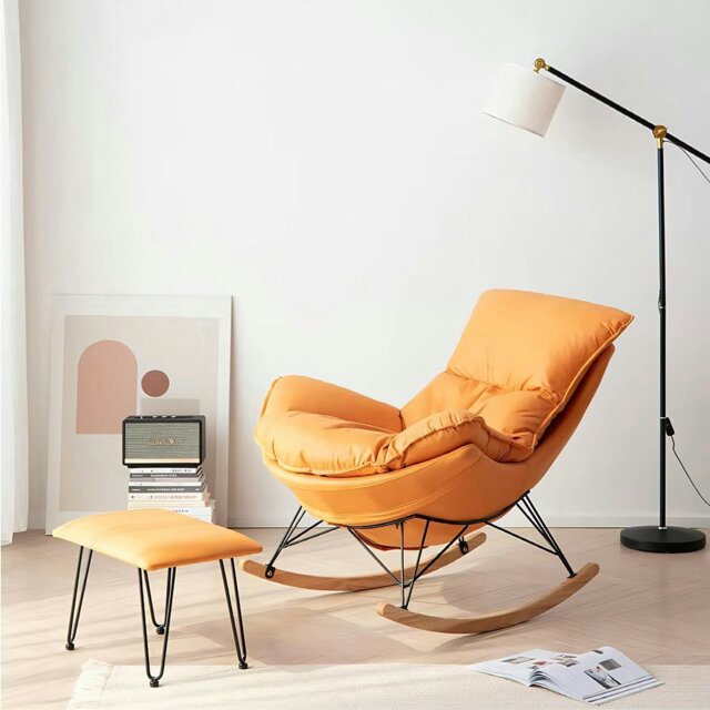Rackhams Benitez Rocking Chair With Footstool, More Colors - Orange - image 1