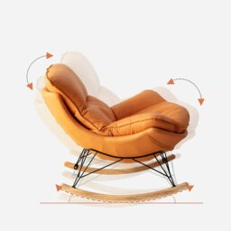 Rackhams Benitez Rocking Chair With Footstool, More Colors - Orange - thumbnail 2