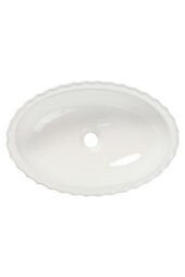 Rackhams Artistic Oval Bathroom Countertop Vessel Vanity Sink - White - thumbnail 4