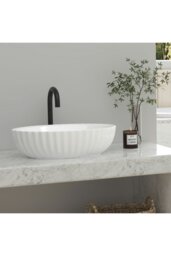 Rackhams Artistic Oval Bathroom Countertop Vessel Vanity Sink - White - thumbnail 2