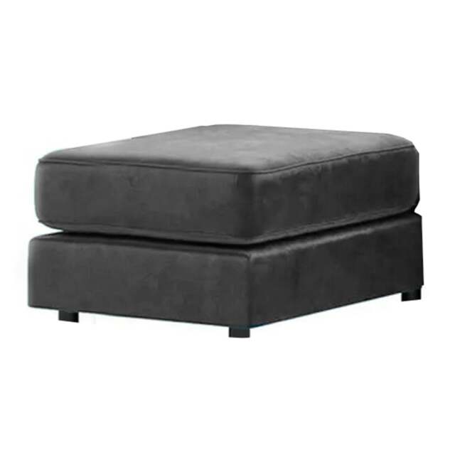 Rackhams Brooklyn Full Foam Plush Velvet Footstool - Grey - image 1