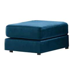 Rackhams Brooklyn Full Foam Plush Velvet Footstool - Grey - thumbnail 6