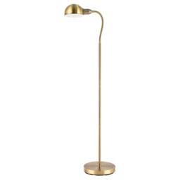Rackhams Traditional Antique Brass Task Reading Floor Lamp with Adjustable Head