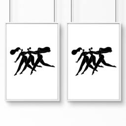 Rackhams Canvas Art For Bathrooms - Set of 2 Boho Women Wall art Prints - A2 16.54 x 23.39 in / 42 x 59.4 cm - Satin Photo paper 280 gsm - White Frame