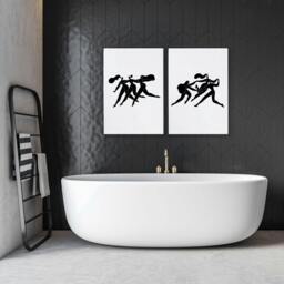 Rackhams Canvas Art For Bathrooms - Set of 2 Boho Women Wall art Prints - A2 16.54 x 23.39 in / 42 x 59.4 cm - Satin Photo paper 280 gsm - White Frame - thumbnail 2
