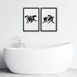 Rackhams Canvas Art For Bathrooms - Set of 2 Boho Women Wall art Prints - A2 16.54 x 23.39 in / 42 x 59.4 cm - Satin Photo paper 280 gsm - White Frame - thumbnail 4