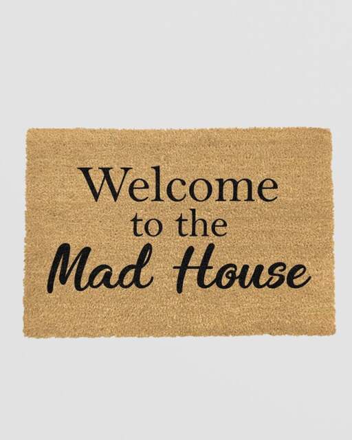 Rackhams Welcome To The Mad House Doormat