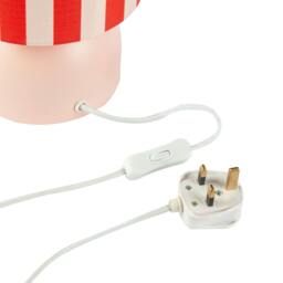 Rackhams Chic Pastel Pink Domed Table Lamp with Vertically Striped Fabric Shade - thumbnail 4