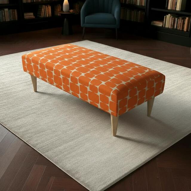 Rackhams Contemporary Entrance Bench for Stylish Flats – Premium Stitched Lid Ottoman Bench (Non-Storage) - 50 x 30 Inches (127 x 76cm) - image 1