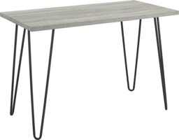 Rackhams Owen Retro Office Writing Desk in Distressed Grey Oak