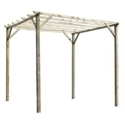 Rackhams Ancolie Wooden Pergola 3m x 3m Square Timber Garden Shelter Gazebo - thumbnail 3