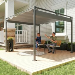 Rackhams 3 x 3m Garden Pergola with Retractable Roof - UPF30+ - thumbnail 1