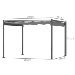 Rackhams 3 x 3m Garden Pergola with Retractable Roof - UPF30+ - thumbnail 6