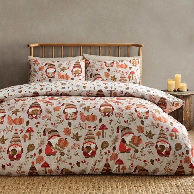 Rackhams Woodland Gonks So Soft Reversible Duvet Cover Set Natural - King - image 1