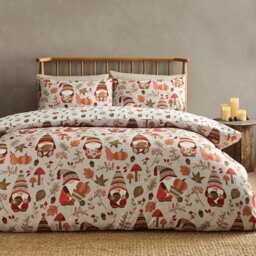 Rackhams Woodland Gonks So Soft Reversible Duvet Cover Set Natural - King - thumbnail 1
