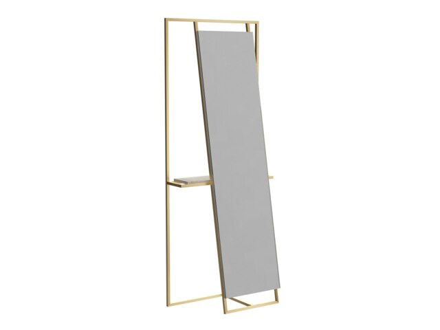 Rackhams Federico Floor Standing Mirrors - Weathered Oak - Brushed Brass - Small - image 1