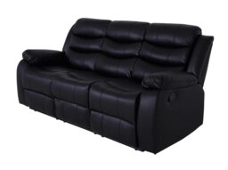 Rackhams Roma Leather Black Sofa 3+2 Seater Recliner Sofa in Black - 3 Seater & 2 Seater Set - thumbnail 6