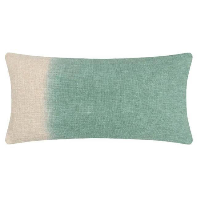 Rackhams Mizu Dip Dye Cushion Cover - Eucalyptus - 30cm x 65cm - Eucalyptus - 100% Cotton - image 1