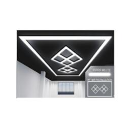 Rackhams 432W Designer LED Ceiling Light with Frame, 8 Diamond Grid with Border, Commercial Interior Lighting - thumbnail 1