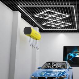 Rackhams 432W Designer LED Ceiling Light with Frame, 8 Diamond Grid with Border, Commercial Interior Lighting - thumbnail 3