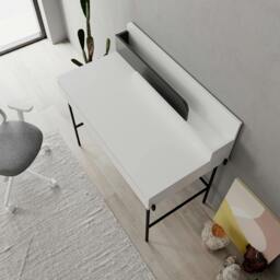 Rackhams Leila Modern Desk White Anthracite Grey Multipurpose Study Modern Desk Width 110cm - White-Anthracite - thumbnail 6