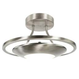 Rackhams Modernistic Semi Flush Eco Friendly LED Ceiling Light Fitting in Satin Nickel - thumbnail 1